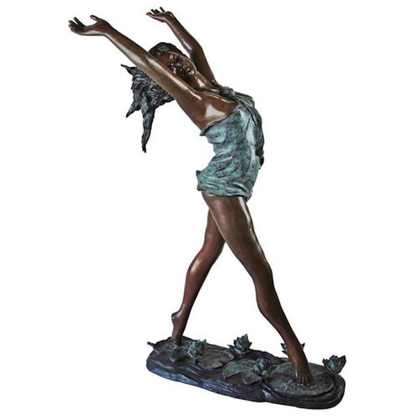 Female Nude Nymph Dancing Bronze Spouts Water Garden Sculpture